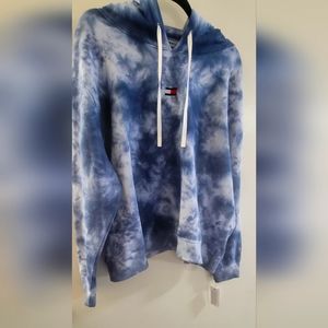 NWT TOMMY HILFIGER SPORTPLUS TIE-DYE FLEECE HOODIE